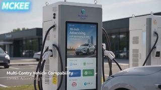 Schnelles DC-Ladegerät für Elektrofahrzeuge mit 10-Zoll-Touch-Werbebildschirm