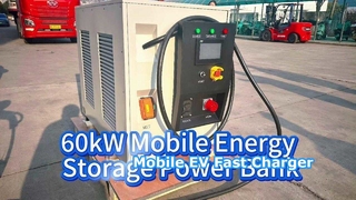 60 kW 65 kWh mobiles Energiespeicher-EV-Ladegerät, tragbare Schnellladestation