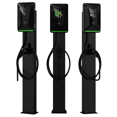 Zuhause Kaufhaus Schwarze Spalte Elektrofahrzeugladegerät Typ 2 7kw 11KW 22kw tragbare Ladestation mit RFID OCPP