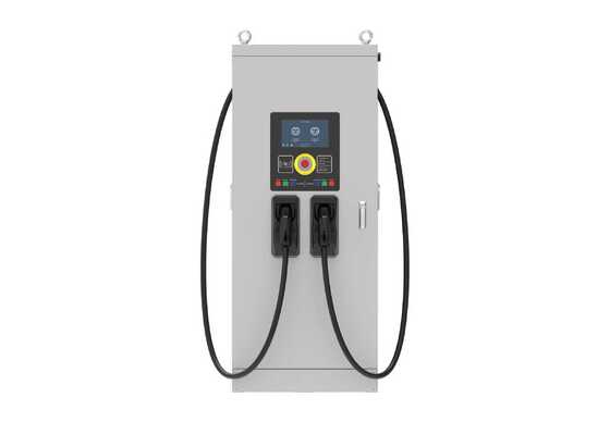 Ein guter Preis. 80kW DC Schnellladegerät für Elektrofahrzeuge mit zwei Pistolen, IP54-Schutzart, ausgestattet mit 7-Zoll-Touchscreen, OCPP 1.6J-Protokoll und umfassendem Sicherheitsschutz. Online