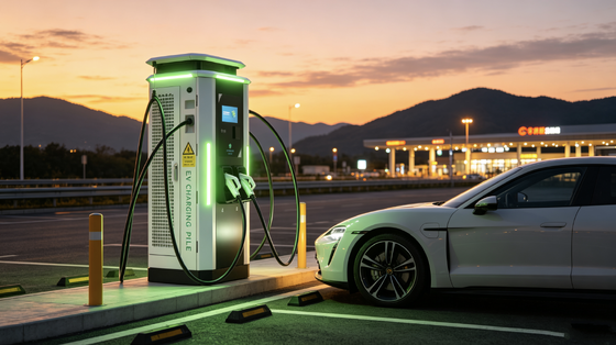 Highway Parking Handelsflotte Schnellladestation Weiße Tau-Serie DC EV-Ladegerät 240kW IP54 Luftkühlung 10-Zoll-Touchscreen OCPP1.6J Unterstützung von 4G Ethernet WIFI APP