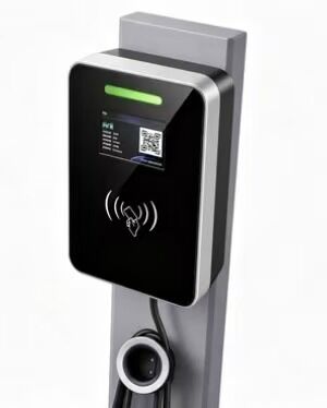Ein guter Preis. Säulenart Struktur Quadrat Glas Wandmontiertes EV-Ladegerät Typ1 7,6kw 32A 85V bis 265V IP54 UL94 V0 5,64 Zoll LCD-Display Wechselstrom-Ladestation Online