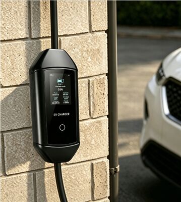 Ein guter Preis. McKee Q2 Tragbares Typ 1 AC EV Ladegerät 1,92kW 6A bis 16A 3,67 Zoll LCD IP54 UL94 V0 85V bis 265V für das Laden zu Hause im Freien Online