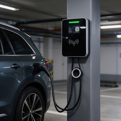 Ein guter Preis. US Typ1 EV-Ladegerät Quadratglaswand und Spalte Montage Wechselstromladestation 7,6kW 32A 85V 265V IP54 5,64 Zoll LCD-Display für Heimlicht Online
