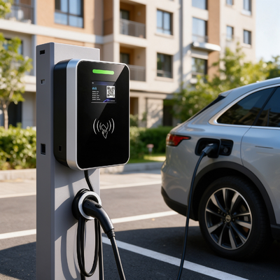 Ein guter Preis. Wandsäule Montage Quadrat Glas AC EV Ladegerät US Typ1 11,5kW 48A 85V 265V IP54 5,64 Zoll LCD-Display Mehrfachbildschirm Wohnlicht kommerzielle Ladestation Online