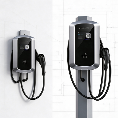 Ein guter Preis. 9.6kW 40A J8 AC EV Ladestation US Typ1 Unterstützung Wand und Säule Montage 85V 265V IP54 5,64 Zoll LCD Für Haushalts-EV-Ladestation Online