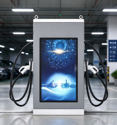 160kW Werbebildschirm-Serie Dual-Gun DC-EV-Ladegerät 55 Zoll LCD 10 Zoll Touch TUV CE FCC IP54
