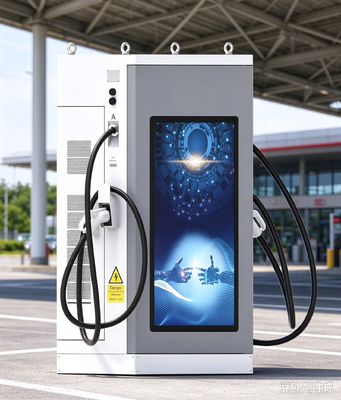 80kW Gleichstrom-EV-Ladegerät 55-Zoll-LCD-Werbebildschirm Dual Display für öffentliche Parkplätze