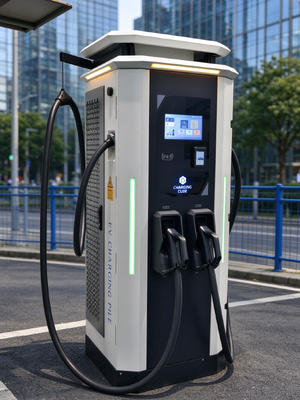 80kW DC-Schnellladegerät für Elektroautos 200-1000V CCS1 CCS2 CHAdeMO GB/T IP54 OCPP 1.6J RFID Ladesäule