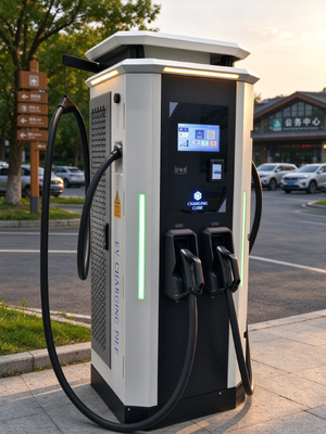 120kW DC EV Ladegerät CCS1 CCS2 CHAdeMO GB/T 200-1000V OCPP 1,6J 10 Zoll Bildschirm Schnellladestation